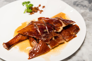Roasted goose in cantonese restaurant
