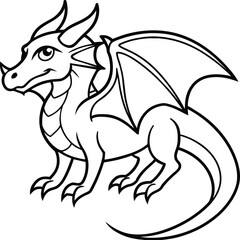Dragon coloring pages. Dragons animal line art