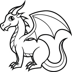 Dragon coloring pages. Dragons animal line art