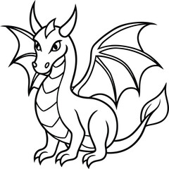 Dragon coloring pages. Dragons animal line art