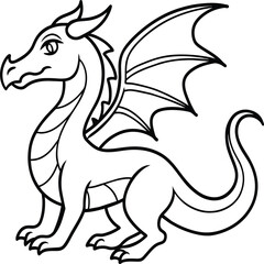 Dragon coloring pages. Dragons animal line art
