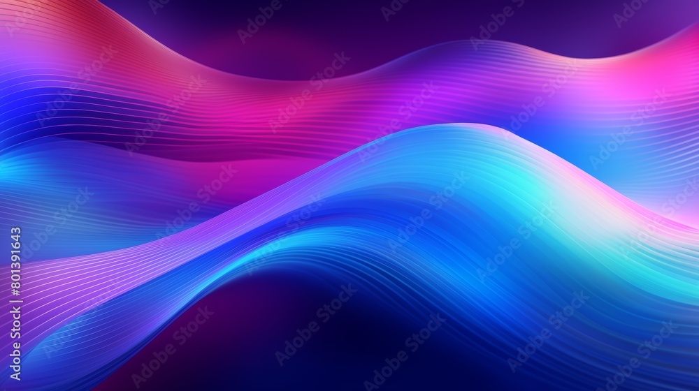 Poster A mesmerizing abstract flowing neon wave background in a glitch art style, with distorted pixels and vibrant colors.