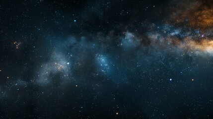 A mesmerizing view of a starry night sky with the Milky Way and distant galaxies.