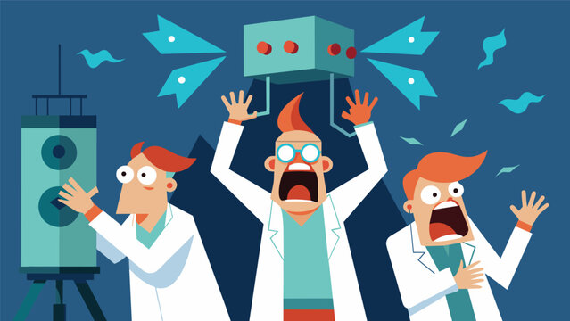 Through a speaker system the scientists broadcasted deafening highpitched screeches accompanied by flashing lights causing the subjects in the lab to.
