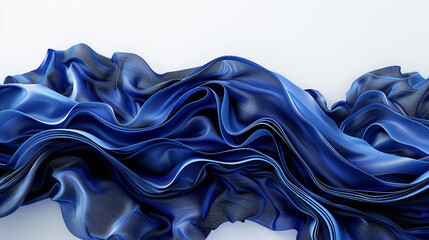 A high-resolution image of tidal waves in a blend of cobalt blue and navy, isolated on a white background.