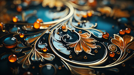 Precious Metal Engraving: Intricate floral metalwork details with coloured enamel.