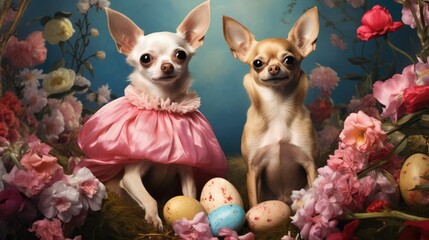 chihuahua and easter eggs