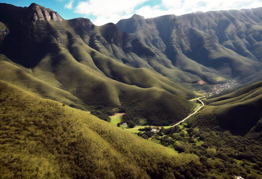 'ecotourism Outeniqua wild travel Pass view mountains background aerial nature beautiful African continent landscape South spring green scenic African Africa Landscape South Mountain View Outeniqua'