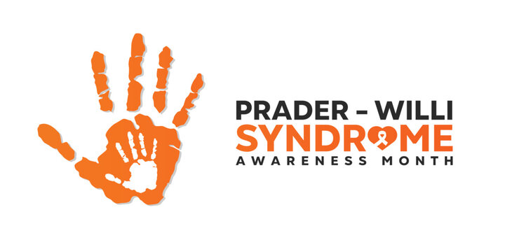 Prader willi Syndrome Awareness Month. Great for cards, banners, posters, social media and more. White background.