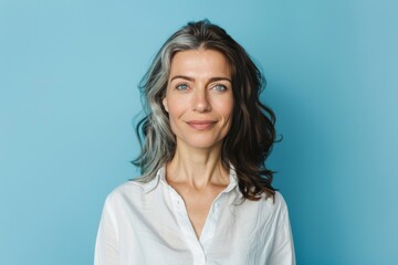 Fototapeta premium Manage aging stages for Babyboomers with worry lines, hair color secrets, and visual age comparisons in split skin care.