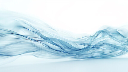 A soft powder blue wave, serene and calming, moving gently over a white backdrop, depicted in ultra high-definition.