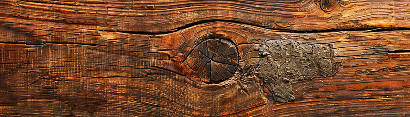 Rustic Wooden Tabletop: Close-Up of Textured and Weathered Wooden Tabletop with Natural Grain