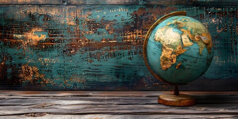 Adapting Marketing Strategies for Diverse Global Audiences A Conceptual Featuring a Vintage Globe on a Rustic Wooden Desk