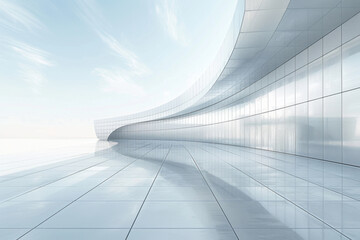 Obraz premium Concrete outdoor square building,Empty architectural background.