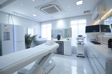 Laser treatment cosmetic salon interior. ai generated