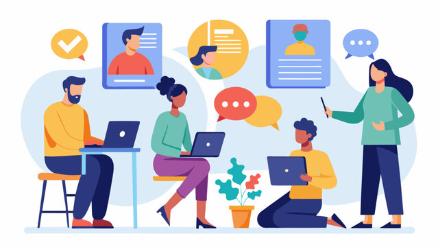 A series of workshops that assist neurodivergent adults in navigating the job application process from resume writing to interview skills.. Vector illustration