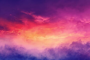 A vibrant sunset gradient background with layers of pink, orange, and purple that evoke a peaceful evening sky