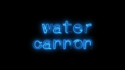 Abstract glowing neon text illustration on black background.