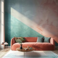 A trendy diagonal gradient that fades from a deep teal to a pale rose, a sense of modern elegance