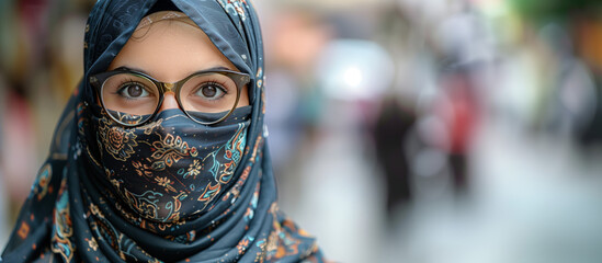 Enigmatic Beauty: Woman in Niqab Radiates Mystique During Golden Hour,generated by IA