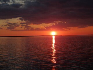 sunset in the sea