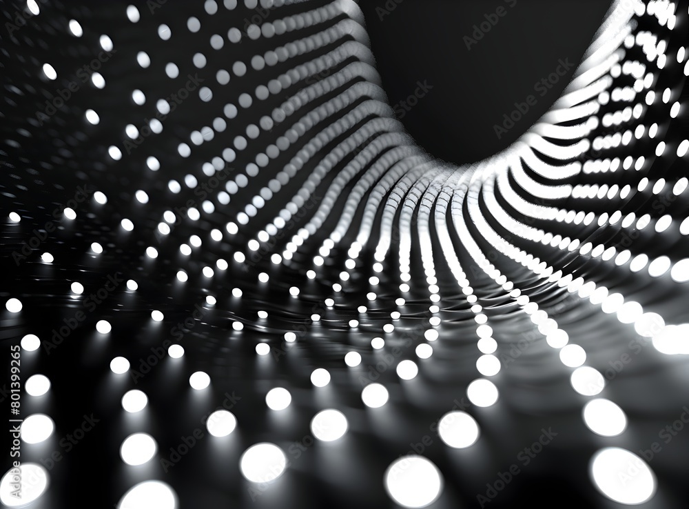 Aufkleber abstract background of white dots on black, with a gradient effect and bokeh light effects. a high-r
