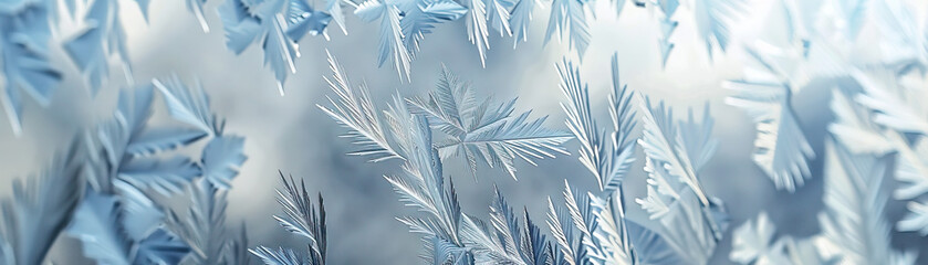 Frosted Glass Window: Close-Up of Textured and Frosted Glass Window with Winter Frost