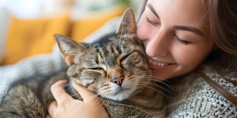 Embracing the Mental Health Benefits of Feline Companionship A Serene Portrait of Unconditional Love and Comfort