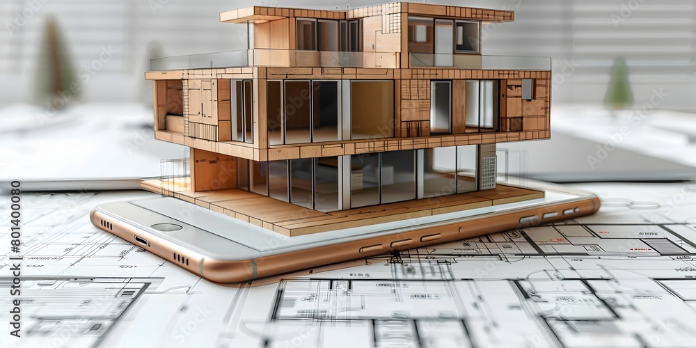 Poster architectural design and modeling app showcasing cutting edge building concepts and digital prototyp