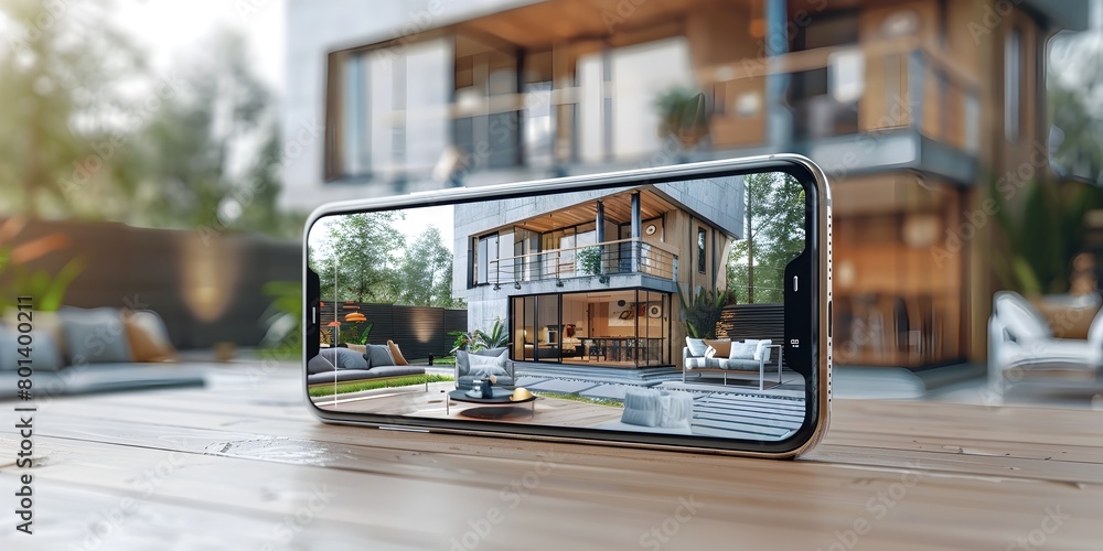 Poster mobile app for augmented reality renovations and building extensions showcasing exterior architectur