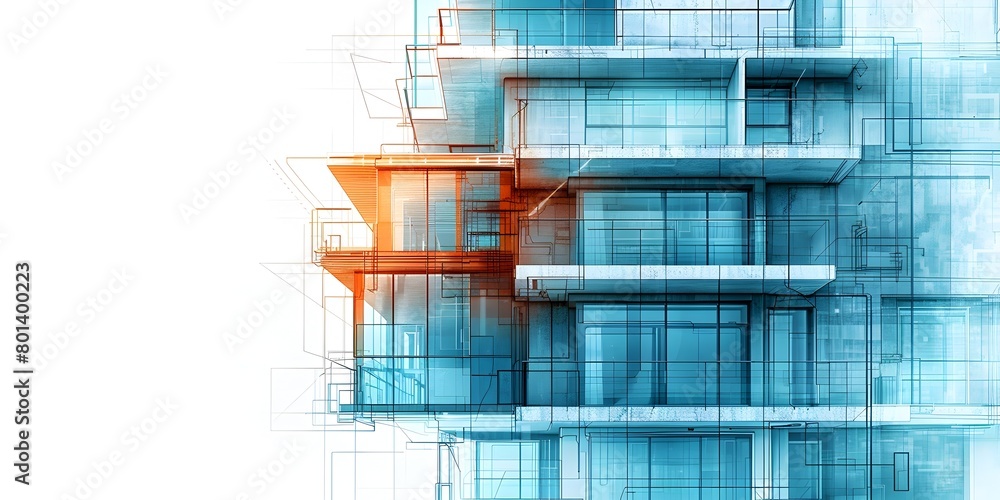 Poster architecture building design tutorials modern architectural digital rendering of futuristic glass an