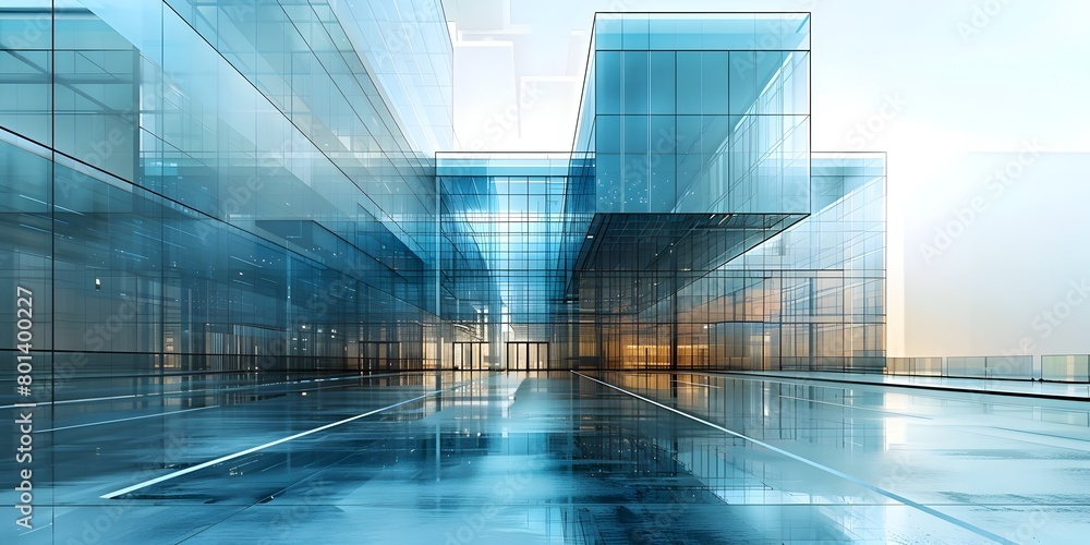 Poster futuristic architecture showcases modern glass design for advanced architectural tutorials