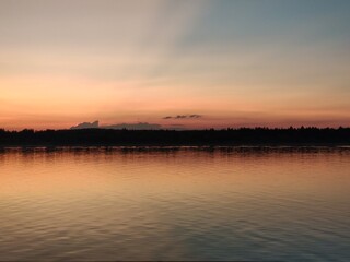 sunset on the river