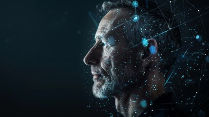 Man with Futuristic Digital Overlay