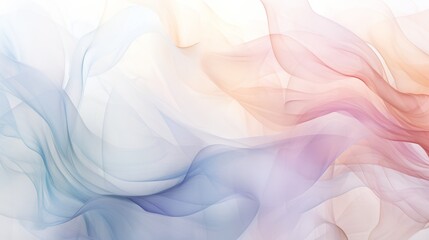 delicate, watercolor-like abstract pattern with soft pastel hues, emerging from a pure white background.