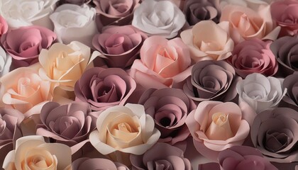 paper flowers handmade craft creative abstraction paper rose flowers background flowers paper background pattern lovely style rose made from paper