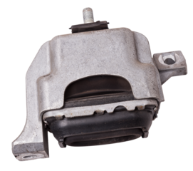 Metal bracket - a supporting part or structure used to mount car elements on a white isolated background in a photo studio. Spare parts for replacement or sale in a car service.