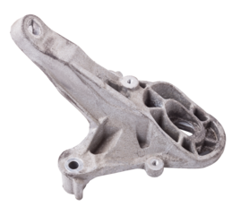 Metal bracket - a supporting part or structure used to mount car elements on a white isolated background in a photo studio. Spare parts for replacement or sale in a car service.