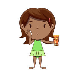 Girl sunscreen