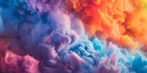 Fototapeta premium an abstract dance of colorful smoke clouds blending and swirling together