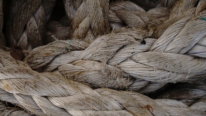 texture of industrial worn ropes as a background