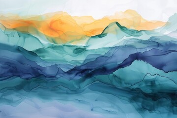 An abstract artwork that uses subtle color shifts to represent the calming effect of mindful breathing