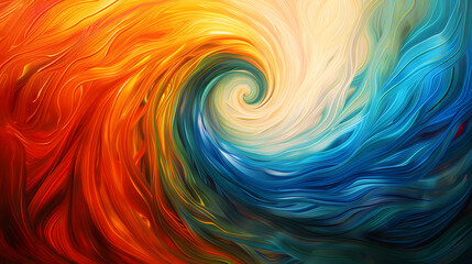 A mesmerizing whirlpool of swirling lines and curves. Spectrum of vibrant colors. Sense of fluid motion and harmonious balance. Colorful swirling background.