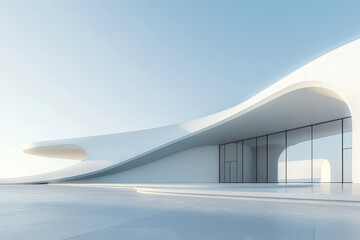 Concrete outdoor square building,Empty architectural background.