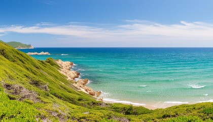 seascape on a sunny day nature background horizontal banner