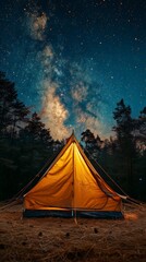 Tent Camping Under the Milky Way
