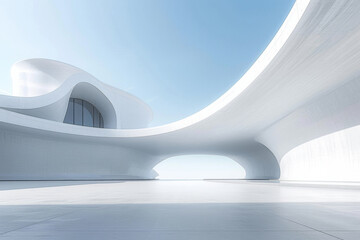 Concrete outdoor square building,Empty architectural background.