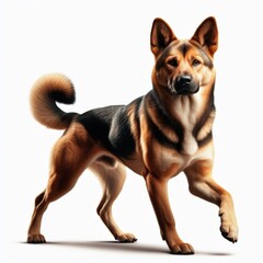 Image of isolated Belgian shepherd against pure white background, ideal for presentations
