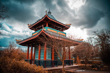 Colorful pagoda in the park