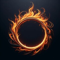 fire flame circle frame